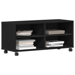 Berkfield Home TV Cabinet Black 90x35x35 cm Engineered Wood - Size: 90 x 35 x 35 cm - thumbnail 3