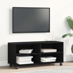 Berkfield Home TV Cabinet Black 90x35x35 cm Engineered Wood - Size: 90 x 35 x 35 cm - thumbnail 1