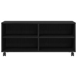 Berkfield Home TV Cabinet Black 90x35x35 cm Engineered Wood - Size: 90 x 35 x 35 cm - thumbnail 5