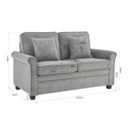 Bravich LTD Ramy Sofa Bed Corduroy 2 Seater Fold Out Mattress in Grey - thumbnail 9