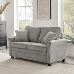 Bravich LTD Ramy Sofa Bed Corduroy 2 Seater Fold Out Mattress in Grey