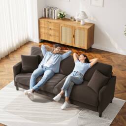 Dprodo Modern 210CM Teddy 3-Seater Sofa in Brown - thumbnail 5