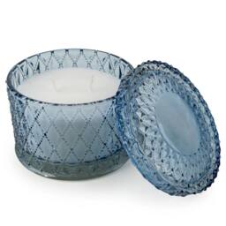 Candlelight Tianshui Luxury 2-Wick Glass Decorative Candle in Blue - thumbnail 1