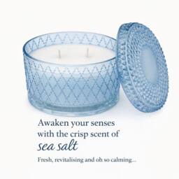 Candlelight Tianshui Luxury 2-Wick Glass Decorative Candle in Blue - thumbnail 2