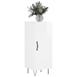 Berkfield Home Sideboard High Gloss White 34.5x34x90 cm Engineered Wood - thumbnail 2