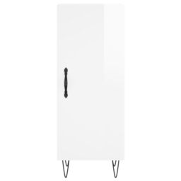 Berkfield Home Sideboard High Gloss White 34.5x34x90 cm Engineered Wood - thumbnail 4