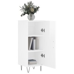 Berkfield Home Sideboard High Gloss White 34.5x34x90 cm Engineered Wood - thumbnail 3