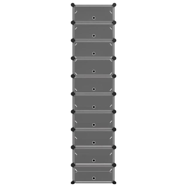 Berkfield Home Shoe Rack Black 44x32x174 cm PP - Size: 44 x 32 x 174 cm - image 1