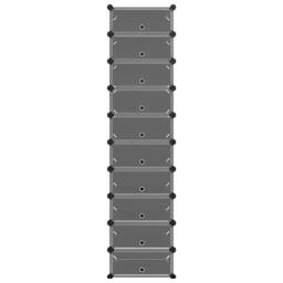 Berkfield Home Shoe Rack Black 44x32x174 cm PP - Size: 44 x 32 x 174 cm - thumbnail 1