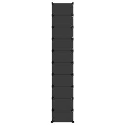 Berkfield Home Shoe Rack Black 44x32x174 cm PP - Size: 44 x 32 x 174 cm - thumbnail 4
