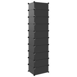 Berkfield Home Shoe Rack Black 44x32x174 cm PP - Size: 44 x 32 x 174 cm - thumbnail 5