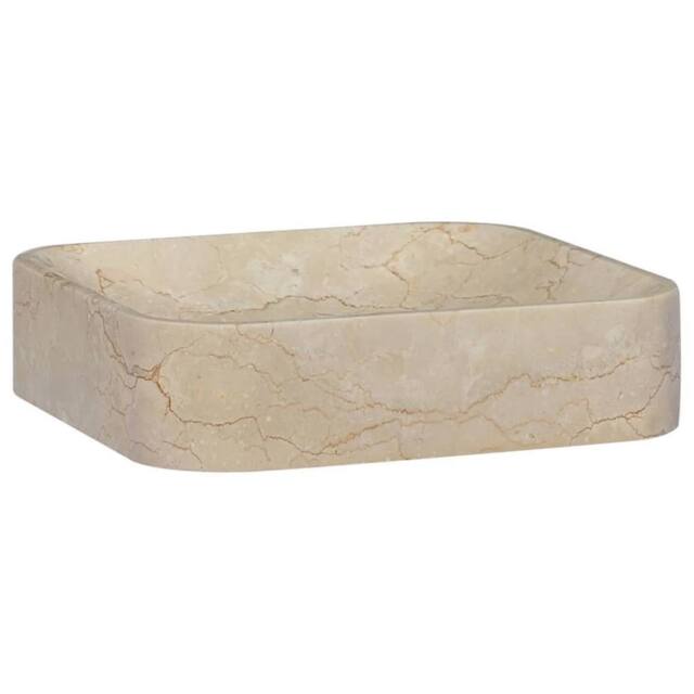 Berkfield Home Sink Cream 40x40x10 cm Marble - Size: 40 x 40 x 10 cm - image 1