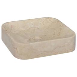 Berkfield Home Sink Cream 40x40x10 cm Marble - Size: 40 x 40 x 10 cm - thumbnail 3