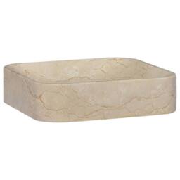 Berkfield Home Sink Cream 40x40x10 cm Marble - Size: 40 x 40 x 10 cm
