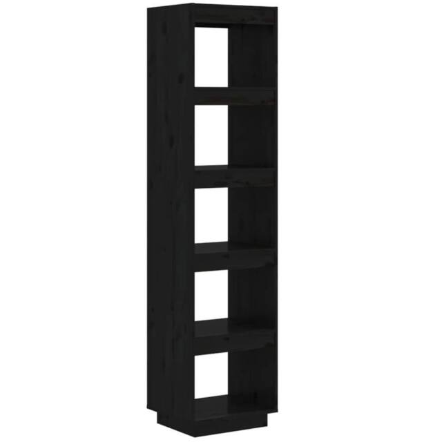 Berkfield Home Book Cabinet/Room Divider Black 40x35x167 cm Solid Wood Pine - Size: 40 x 35 x 167 cm - image 1