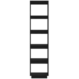 Berkfield Home Book Cabinet/Room Divider Black 40x35x167 cm Solid Wood Pine - Size: 40 x 35 x 167 cm - thumbnail 5