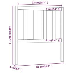 Berkfield Home Beautiful Bed Headboard Grey 81x4x100 cm Solid Wood Pine - Size: 81 x 4 x 100 cm - thumbnail 6