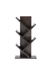 Living and Home 5 Tier Rustic Standing Tree Bookshelf in Black - thumbnail 3