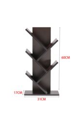 Living and Home 5 Tier Rustic Standing Tree Bookshelf in Black - thumbnail 5