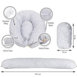 Havendro Pregnancy Pillow Maternity U Shape with Cover Case in Grey - thumbnail 2