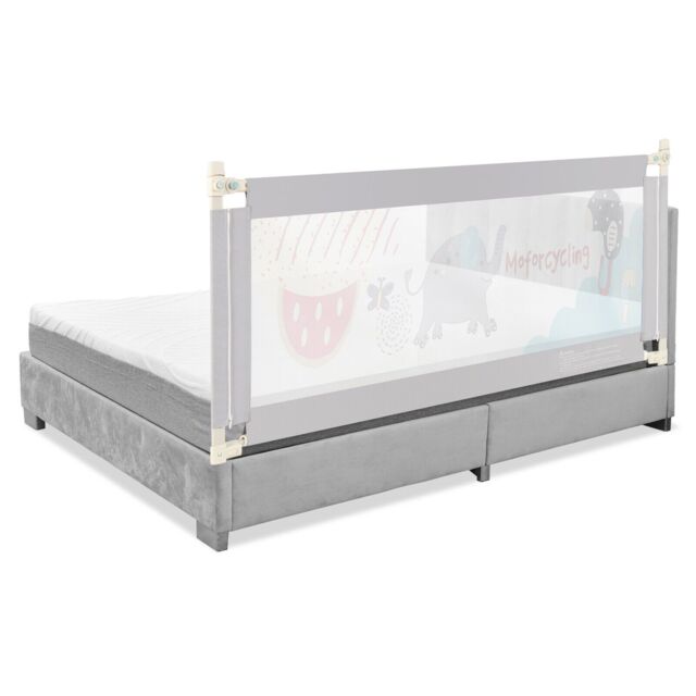 Gymax Single Toddler Bed Guard Height Adjustable Baby Bed Rail 175cm in Grey - image 1