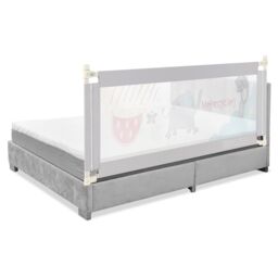 Gymax Single Toddler Bed Guard Height Adjustable Baby Bed Rail 175cm in Grey - thumbnail 1