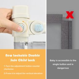 Gymax Single Toddler Bed Guard Height Adjustable Baby Bed Rail 175cm in Grey - thumbnail 8