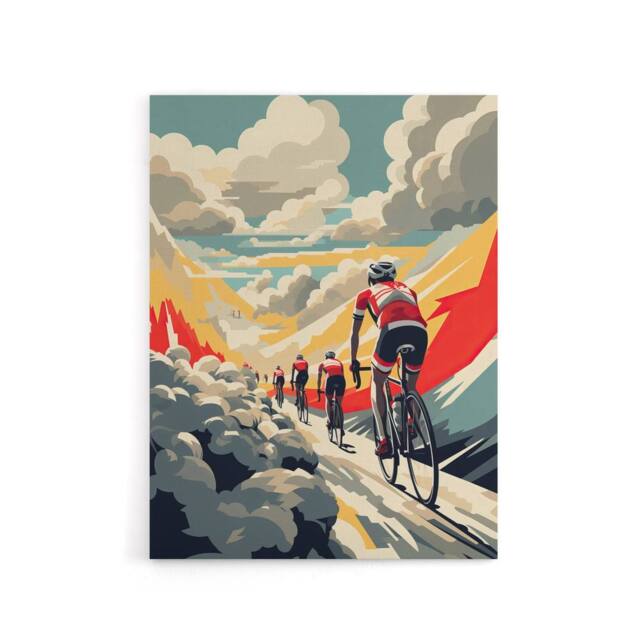 "Artery8 Paris Roubaix Cycling Race Sport Canvas Wall Art Print - Size: W18"" x H24""" - image 1