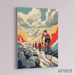 "Artery8 Paris Roubaix Cycling Race Sport Canvas Wall Art Print - Size: W18"" x H24""" - thumbnail 2