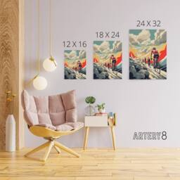 "Artery8 Paris Roubaix Cycling Race Sport Canvas Wall Art Print - Size: W18"" x H24""" - thumbnail 4