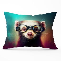 Warren Reed - Designer Ferret Splashart Cushions in Brown - Size: 60 cm x 60 cm - thumbnail 1