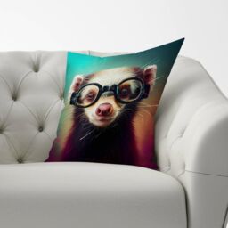 Warren Reed - Designer Ferret Splashart Cushions in Brown - Size: 60 cm x 60 cm - thumbnail 2