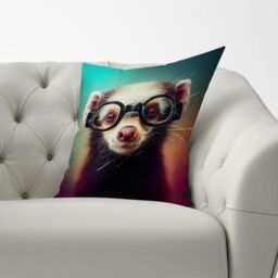 Warren Reed - Designer Ferret Splashart Cushions in Brown - Size: 60 cm x 60 cm - thumbnail 3