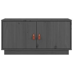 Berkfield Home TV Cabinet Grey 80x34x40 cm Solid Wood Pine - Size: 80 x 34 x 40 cm - thumbnail 6