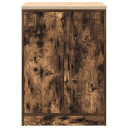 Berkfield Home Garage Storage Cabinet Smoked Oak 60x51x85 cm Solid Wood Pine in Brown - Size: 60 x 51 x 85 cm - thumbnail 6