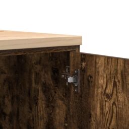 Berkfield Home Garage Storage Cabinet Smoked Oak 60x51x85 cm Solid Wood Pine in Brown - Size: 60 x 51 x 85 cm - thumbnail 9
