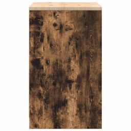 Berkfield Home Garage Storage Cabinet Smoked Oak 60x51x85 cm Solid Wood Pine in Brown - Size: 60 x 51 x 85 cm - thumbnail 7