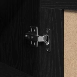Berkfield Home Wall-Mounted Cabinet in Black Oak - 69.5x34x90 cm, Made from Engineered Wood - Size: 69.5x34x90 cm - thumbnail 4