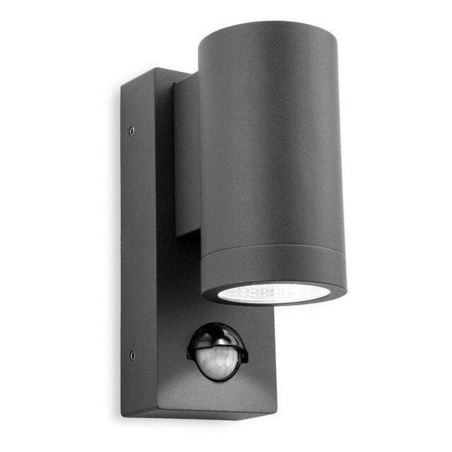 Netlighting Shelby LED 1 Light Single Outdoor Wall PIR Graphite IP65 in Black