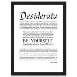 Artery8 Desiderata Ehrmann Go Placidly Amid Yourself Quote A4 Artwork Framed Wall Art Print in Black - thumbnail 1