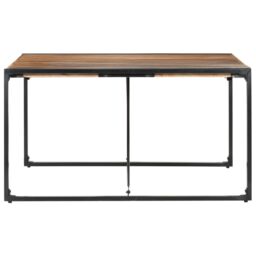 Berkfield Home Dining Table 140x140x75 cm Solid Wood with Sheesham Finish in Brown - Size: 140 x 140 x 75 cm - thumbnail 3