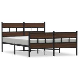 Berkfield Home Bed Frame without Mattress with Headboard & Footboard 140x190 cm in Brown