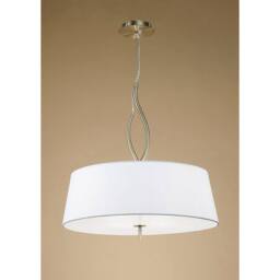 Netlighting Ninette Pendant 4 Light E27 Antique Brass With Ivory White Shades - thumbnail 2
