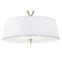 Netlighting Ninette Pendant 4 Light E27 Antique Brass With Ivory White Shades - thumbnail 5