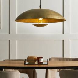 Wyld and Coco Brass Pendant Lamp - Iron Dome Ceiling Light in Bronze - thumbnail 1