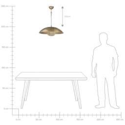 Wyld and Coco Brass Pendant Lamp - Iron Dome Ceiling Light in Bronze - thumbnail 7