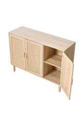 Living and Home Three-Door Wooden Sideboard in Light Oak - thumbnail 7