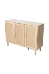 Living and Home Three-Door Wooden Sideboard in Light Oak - thumbnail 5