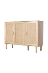 Living and Home Three-Door Wooden Sideboard in Light Oak - thumbnail 4
