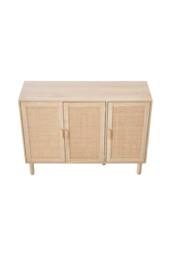 Living and Home Three-Door Wooden Sideboard in Light Oak - thumbnail 1